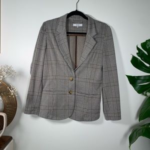 Knit Plaid Blazer